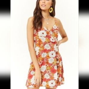 Forever 21 Floral Dress with Red and Yellow Accents